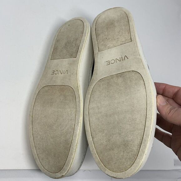 Vince Warner Suede Platform Sneaker Sz 8  Top Zip Black White Women's Shoe - Picture 5 of 8